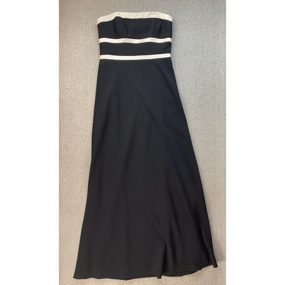 Ann Taylor Formal Dress Strapless Maxi Evening Black White Convertible Straps 6 - Picture 1 of 8